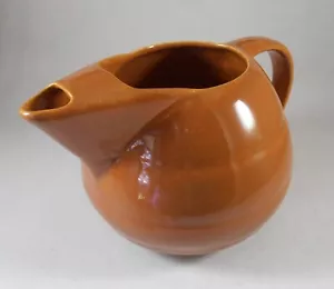 Brocca vintage Bauer Pottery arancione bruciato con ghiaccio labbra latte succo acqua - Foto 1 di 6