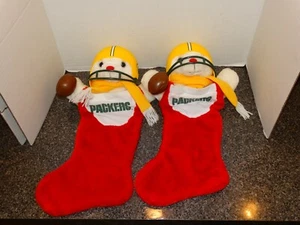 NFL Preowned Green Bay Packers Bear Christmas Stockings - Picture 1 of 3