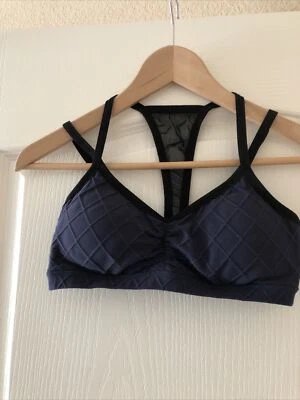 beyond йога маленький Runched спортивный бюстгальтер с подкладкой в синий с черной отделкой спортивная сетка - Изображение 1 из 4