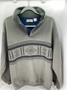 Norm Thompson Sweater Men Size Large Green Pullover Long Sleeve Cotton Blend VTG - Picture 1 of 14