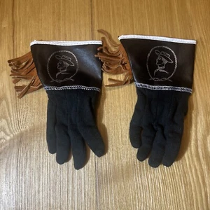 Vintage Western X-small Small Gloves Kid Black Cowboy Tassels Halloween Costume - Picture 1 of 8