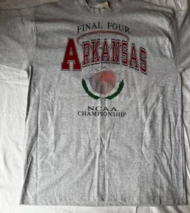 Vintage NEW NCAA Arkansas Razorbacks 1994 Final Four T-Shirt Gray XL Tee USA - Picture 1 of 5