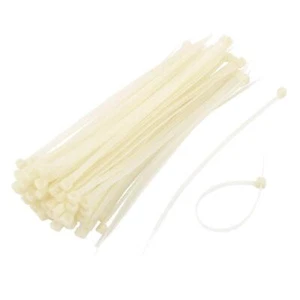 100Stk 198 x 5mm Plastik Selbstverriegelung wiederverwendbare Kabel Binder Beige - Bild 1 von 7