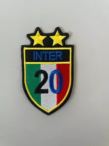 PATCH SCUDETTO INTER CAMPIONE RICAMATO 2 STELLE GIALLO CM 5,5X9,3 TERMO - Foto 1 di 1