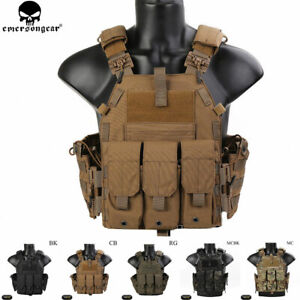 Emerson MOLLE Plate Carrier Tactical 6094K Vest Quick Release w/ Magazine Pouch
