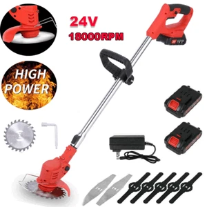 Electric Cordless Grass String Trimmer Lawn Edger Weed Wacker Cutter w/ Battery - Picture 1 of 20