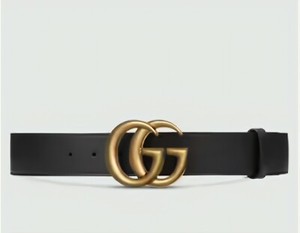 Gucci Wide Leather Belt Size 85 (US 4) Black With Receipt 