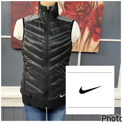 Nike Golf Down Vest Women’s Sz Small Black Windproof Full Zip Running Shield - Image 1 of 4