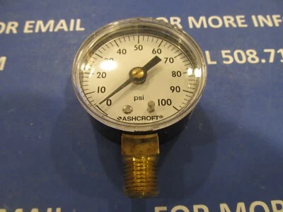 Ashcroft 1005H Pressure Gauge, 0-100psi, 1/4"npt, 2"F, LM, 20W1005H02LXAP100# - Image 1 of 4