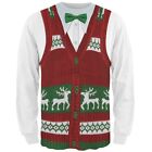 Ugly Christmas Sweater Vest All Over Adult Long Sleeve T-Shirt