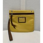Rosetti Large Wristlet Clutch Bag Pouch Attachment Yellow Brown Silver 100% PU