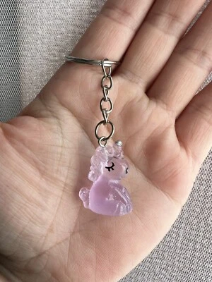 Glow In Dark Unicorn Keychain, Luminous Unicorn Keychain, Purple - Image 1 of 4
