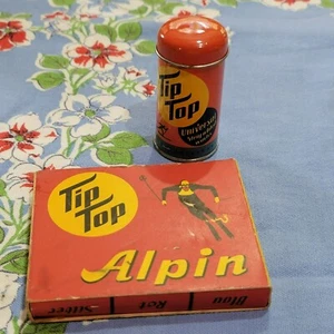 VTG TIP TOP ALPIN SKI WAX & TIN UNUSED 1950's LUDWIGSBURG GERMANY ABFAHRTSWACHSE - Picture 1 of 12