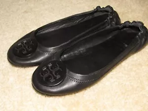 Tory Burch Black Minnie Travel Ballet Flats Shoes size 8 - Picture 1 of 10
