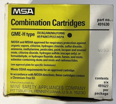 NEW Partial BOX OF 4 MSA 491630 Combination Cartridges GME-H NEW SEALED - Image 1 of 3