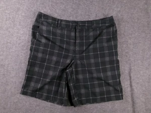 Mossimo Shorts Men 38 Black Blue Plaid Golf Causal Everyday Grunge - Picture 1 of 11