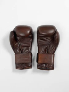 Vintage Brown Leather Training Boxing Gloves – Unisex Adult- MMA Boxer Fighter - Picture 1 of 4