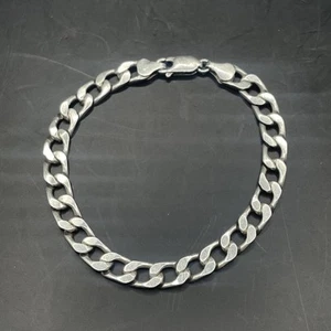 Sterling Silver Bracelet Cuban Link 925 Italy Unisex Men’s Woman’s - Picture 1 of 9
