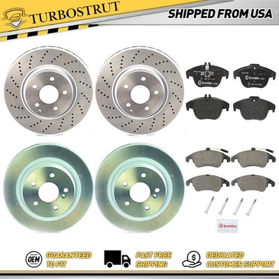 OE Brembo Front Rear Brake Rotors Pads Kit For 2008-2015 Mercedes-Benz C350 - Image 1 of 4