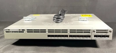 Cisco WS-C3850-12XS-S 12 Port GE SFP+ IP Base Switch - Same Day Shipping - Image 1 of 4