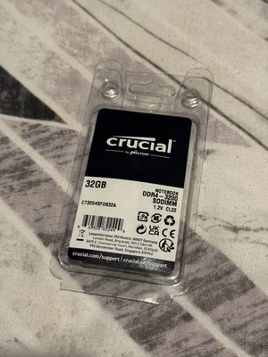 Crucial RAM 64GB Kit (2x32GB) DDR4 3200MHz CL22 SODIMM Laptop - Image 1 of 4