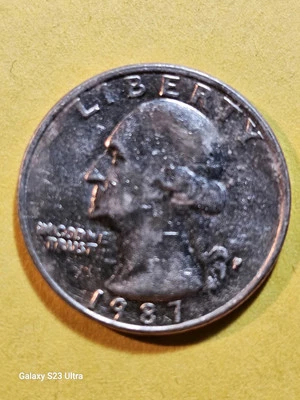 1987-P Washington Quarter, Mint Filled & Motto Die Chip Errors, DDO/DDR Errors! - Image 1 of 4
