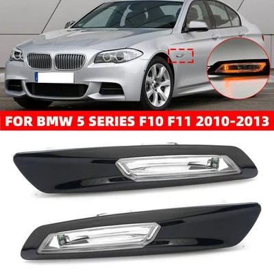 For BMW 5 Series F10 F11 2010-2013 Side Indicators Set LED Dynamic Black AN - Image 1 of 4