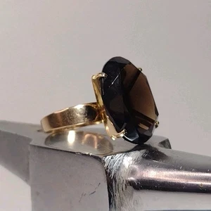Vintage Rauchquarz Edelstein besetzt in einem 14K Gelbgold 6,0g - Bild 1 von 20