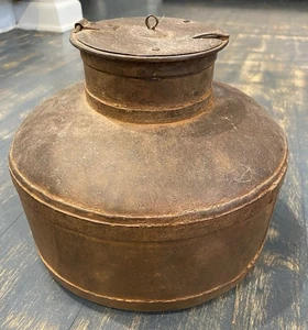 Antique Iron Round Water Storage Pot Matka Original Old Hand Crafted - Picture 1 of 4
