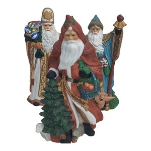 3er Set Traditions Marke Porzellan Weihnachtsmann 8" Figuren reich bemalt sehr guter Zustand - Bild 1 von 18