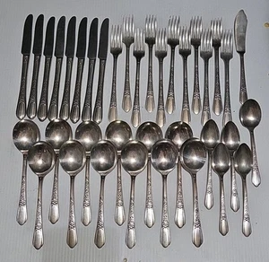Simeon L & George H Rogers FLORAL II A1X Oneida Silberbesteck Besteck 37-teiliges Set - Bild 1 von 10