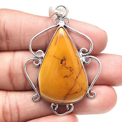 Colgante Caballo Salvaje Jaspe Piedras Preciosas Día de San Valentín Regalo Plata Joyería 2.25" Foto 1 de 4