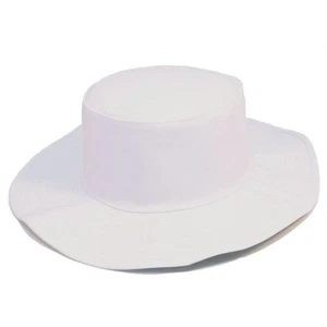 Sombrero de Cricket Blanco con Verde Bajo Ala Ancha 58cm Mediano/Grande ENTREGA RÁPIDA - Imagen 1 de 2