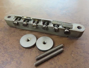aged ABR-1 No Wire Tune-O-Matic Bridge Nickel fits Gibson Les Paul Historic 335 - Picture 1 of 7