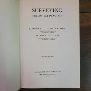 Surveying theory & practice by Raymond E. Davis & Francis S. Foote 1953 - Imagen 1 de 5
