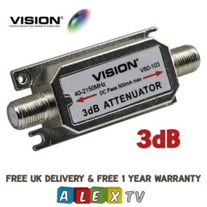 Vision V60-103 In Line Attenuator 3dB F-Type connection for IRS / MATV System - Picture 1 of 2