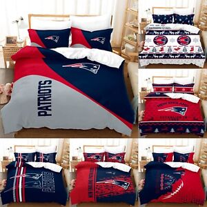 New England Patriots 3PCS Bedding Set Cotton Blend Duvet Cover Pillowcase Decor
