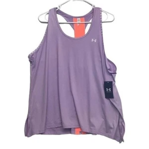 NWT Under Armour 1X Purple Knockout Breathable Stretch T-Back Strap Tank Top - Picture 1 of 3
