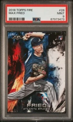 MAX FRIED 2018 Topps FIRE #28 PSA 9 MINT RC QTY - Image 1 of 2