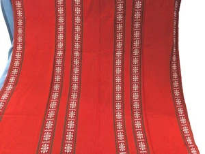 Vintage schwedische skandinavische rote Gier Urlaub Weihnachten gewebte Tischdecke 68X54 Geschenk - Bild 1 von 8