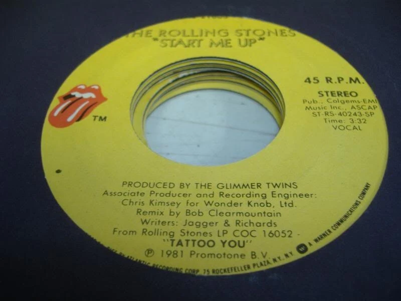 Rock 45 Rolling Stones - Start Me Up / No Use In Crying on - Image 1 of 1