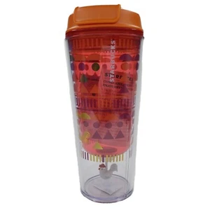Starbucks Rooster Chicken Plastic Travel Tumbler 12 fl oz Farmhouse 2015 NEW - Imagen 1 de 3