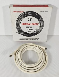 Archer 25 Ft. Indoor Coaxial Cable White NEW - Picture 1 of 4