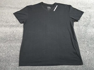 Ecko Unltd Shirt Mens Black Big 2X V Neck Short Sleeve Raised Print Baggy Y2K  - Picture 1 of 6