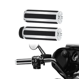 1" Chrome Electronic Throttle Hand Grips For Harley Touring Dyna Softail Trike - Picture 1 of 12