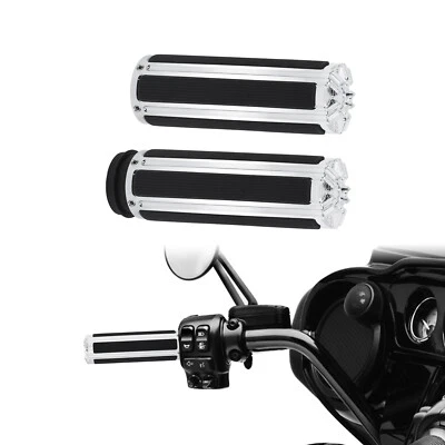 1" Chrome Electronic Throttle Hand Grips For Harley Touring Dyna Softail Trike - Image 1 of 4