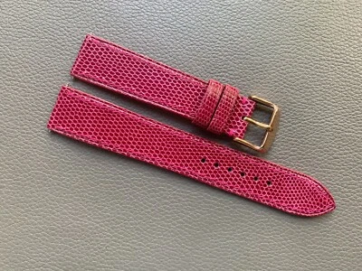 粉红色正品蜥蜴皮皮革表带 10..18 19 20 21 22 23 2426 毫米 — 第 1/4 张图片