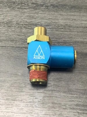 "ALKON JAQ-6x6 3/8"" MNPT .375 AQ tubo conexión de empuje control de flujo codo neumático" Foto 1 de 4