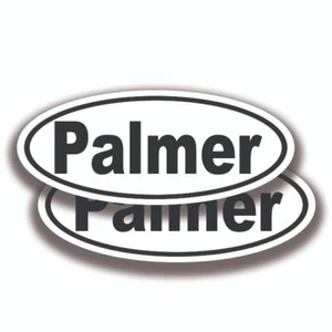 PALMER NAME DECALs 2 Stickers Bogo Car Truck Bumper Window - Picture 1 of 1