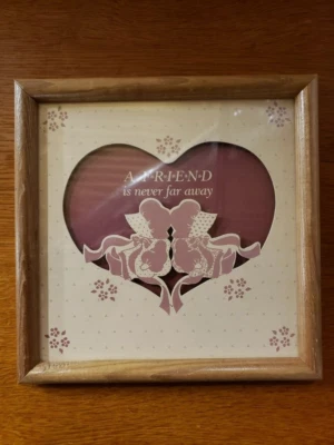 "A Friend is Never Far Away" Wood Framed Wall Decor with Heart in Center - Image 1 of 2